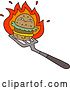 Vector Clip Art of Retro Cartoon Burger Cooking by Lineartestpilot
