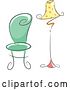 Vector Clip Art of Retro Cartoon Chic Green Chair and Polka Dot Lamp by BNP Design Studio