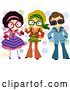 Vector Clip Art of Retro Cartoon Children Dressed up in Outfits by BNP Design Studio