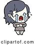 Vector Clip Art of Retro Cartoon Crying Vampire Girl by Lineartestpilot