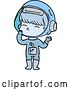 Vector Clip Art of Retro Cartoon Curious Astronaut Wondering by Lineartestpilot