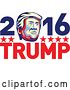 Vector Clip Art of Retro Cartoon Donald Trump Portrait in 2016 Trump Text by Patrimonio