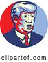 Vector Clip Art of Retro Cartoon Donald Trump Stencil Portrait by Patrimonio