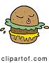 Vector Clip Art of Retro Cartoon Fast Food Burger by Lineartestpilot