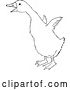 Vector Clip Art of Retro Cartoon Gosling Flapping Its Wings Line Drawing by Picsburg
