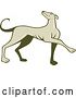 Vector Clip Art of Retro Cartoon Greyhound Dog Marching by Patrimonio