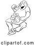 Vector Clip Art of Retro Cartoon Guy Eating Coffee and Donuts by Picsburg