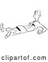 Vector Clip Art of Retro Cartoon Guy Flattened by a Roller by Picsburg
