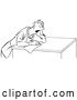 Vector Clip Art of Retro Cartoon Guy Taking a Stressful Test by Picsburg