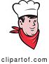 Vector Clip Art of Retro Cartoon Happy Male Chef or Baker Face by Patrimonio