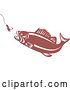 Vector Clip Art of Retro Cartoon Largemouth Bass Fish Chasing a Hook and Lure by Patrimonio