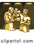 Vector Clip Art of Retro Cartoon Male Boxers Fighting Under Lights by Patrimonio