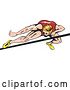 Vector Clip Art of Retro Cartoon Male High Jump Athlete by Patrimonio