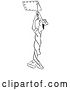 Vector Clip Art of Retro Cartoon Male Worker Twisting His Body to Unscrew by Picsburg
