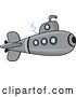 Vector Clip Art of Retro Cartoon Metal Submarine by Djart