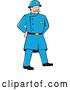 Vector Clip Art of Retro Cartoon New York Police Guy Standing with Hands Behind His Back by Patrimonio