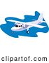 Vector Clip Art of Retro Cartoon Plane over Blue by Patrimonio