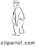 Vector Clip Art of Retro Cartoon Police Guy or Guard Facing Left by Picsburg