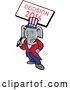 Vector Clip Art of Retro Cartoon Political Republican Elephant Holding a Decision 2016 Sign by Patrimonio
