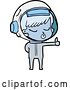 Vector Clip Art of Retro Cartoon Pretty Astronaut Girl Giving Thumbs up by Lineartestpilot
