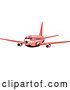 Vector Clip Art of Retro Cartoon Red Commercial Airliner Plane by Patrimonio