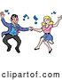 Vector Clip Art of Retro Cartoon Rockabilly Couple Jive Dancing by LaffToon