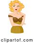 Vector Clip Art of Retro Cartoon Sexy Blond Pinup Lady in Thought by BNP Design Studio