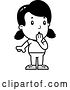 Vector Clip Art of Retro Cartoon Surprised Gasping Girl by Cory Thoman