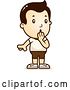 Vector Clip Art of Retro Cartoon Surprised Gasping White Boy in Shorts by Cory Thoman