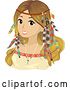 Vector Clip Art of Retro Cartoon Teenage Girl in Bohemian Accessories and Clothes by BNP Design Studio