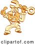 Vector Clip Art of Retro Cartoon Thumbs up Auto Mechanic Guy with a Wrench by Andy Nortnik