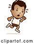 Vector Clip Art of Retro Cartoon Tired Black Boy Running in Shorts by Cory Thoman