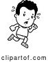 Vector Clip Art of Retro Cartoon Tired Black Boy Running in Shorts by Cory Thoman