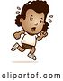 Vector Clip Art of Retro Cartoon Tired Black Girl Running in Shorts by Cory Thoman