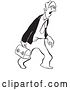 Vector Clip Art of Retro Cartoon Tired Business Man Carrying a Lunch Box by Picsburg