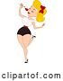 Vector Clip Art of Retro Cartoon Valentine Pinup Lady Smelling a Rose by BNP Design Studio