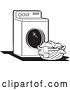 Vector Clip Art of Retro Cartoon Washing Machine and Laundry by Andy Nortnik