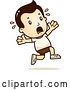 Vector Clip Art of Retro Cartoon White Boy in Shorts, Running Scared by Cory Thoman