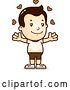 Vector Clip Art of Retro Cartoon White Boy in Shorts with Open Arms and Love Hearts by Cory Thoman