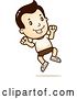 Vector Clip Art of Retro Cartoon White Boy Jumping in Shorts by Cory Thoman