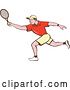 Vector Clip Art of Retro Cartoon White Guy Playing Tennis by Patrimonio
