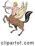 Vector Clip Art of Retro Cartoon Winged Centaur Archer by Patrimonio