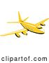 Vector Clip Art of Retro Cartoon Yellow Commercial Airliner Plane by Patrimonio