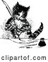 Vector Clip Art of Retro Cat Writing a Letter by Prawny Vintage