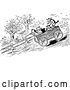 Vector Clip Art of Retro Cats Riding a Cart Downhill by Prawny Vintage