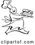 Vector Clip Art of Retro Chef Carrying a Cake by BestVector
