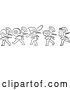 Vector Clip Art of Retro Chef Cherubs Marching with Kitchen Items by Picsburg