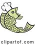 Vector Clip Art of Retro Chef Fish Logo by Patrimonio