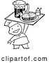 Vector Clip Art of Retro Chef Serving Beer and a Sandwich by BestVector