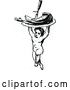 Vector Clip Art of Retro Cherub Carrying a Plate of Meat by Prawny Vintage